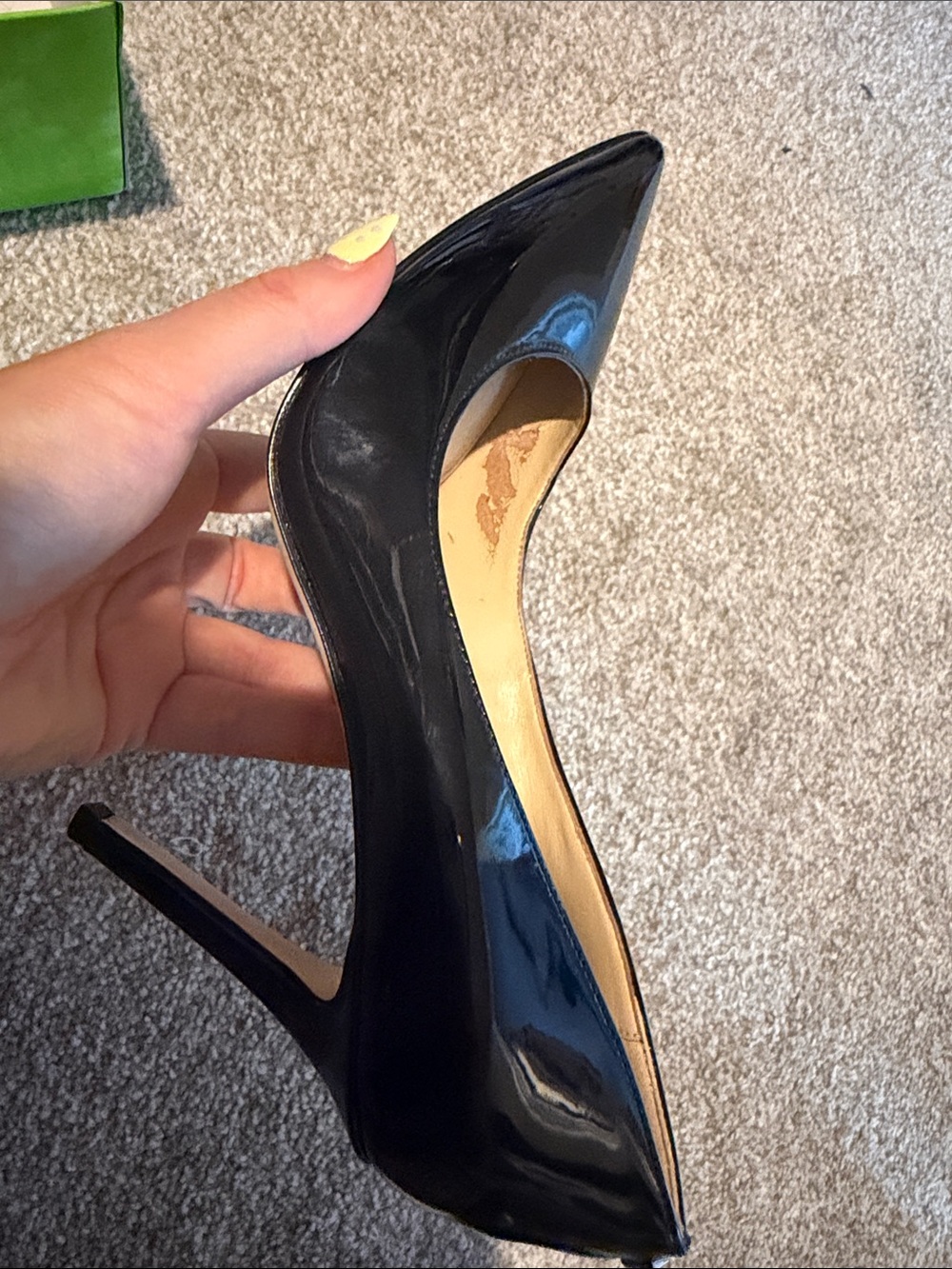 Sam Edelman Hazel Classic Black Patent Pointed-Toe Women's Pumps - Picture 6 of 6